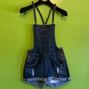 Short jean overalls